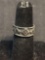Aztec Symbol w/ Snake Design Oxidized & High Polished 7mm Wide Old Pawn Mexico Sterling Silver Band