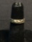 Black Hills Style 4.5mm Wide Filigree Decorated Signed Designer Sterling Silver Band w/ 10Kt Gold