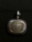 ESPO Designer Rectangular 30x25mm Mesh Detailed Sterling Silver Pendant for Convertible ESPO