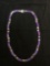 Asian Inspired Contoured 6mm Wide Lavender Jade Featured 16in Long High Polished Sterling Silver