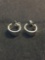 High Polished 14mm Diameter 6mm Wide Signed Designer Pair of Sterling Silver Huggie Earrings