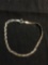 Triple Braided Serpentine Link 2.75mm Wide 7in Long Italian Made Sterling Silver Bracelet