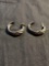Milgrain Marcasite Detailed 32mm Diameter 10mm Wide Pair of Sterling Silver Vintage Hoop Earrings w/