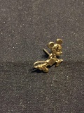 Disney Branded 20x15mm Gold-Tone Mickey Mouse Sterling Silver Pin