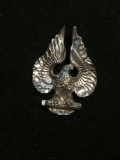 Laser-Carved Detailed 29x21mm Majestic Eagle Themed Signed Designer Sterling Silver Pendant
