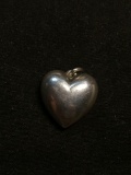 High Polished 15x15x6mm Puffy Heart Sterling Silver Pendant