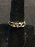 Avon Designer Three Marquise Faceted 5x3mm Amethyst, Citrine & Peridot Heart Themed 6mm Wide