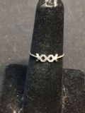 Petite 3.5mm Wide XXX Themed Sterling Silver Ring Band