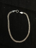 Mesh Link 2.75mm Wide 7in Long Italian Made Sterling Silver Bracelet