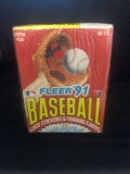 Factory Sealed Fleer '91 Baseball Hobby Box 36 Pack Box