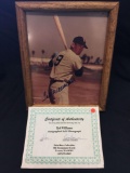Ted Williams Signed Framed Autographed Pitcure W/ Certificate of Authenticity Wow!