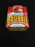 Complete Box Fleer '91 Baseball Trading Cards, 36 Sealed Packs from Store Closeout
