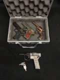 Cool Vintage 4 Count Lot of Gun Lighters in Locking Case 1 Gun Currently Lights