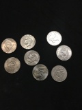 8 Count Lot of United States Eisenhower Commemorative Dollars from Estate