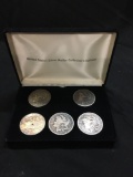United States Silver Dollar Collectors Edition Box with 5 Morgan Silver Dollars from Estate