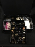 Jewelry Box with Tons of Earrings Bracelets and More! From Estate - Unsearched