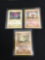 WOW Lot of Three 1ST EDITION SHADOWLESS BASE SET Pokemon Cards from Collection