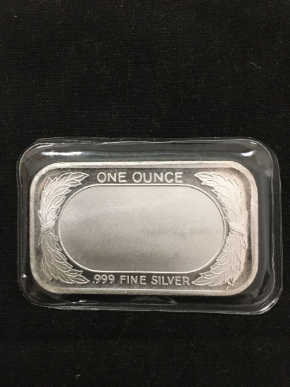 1 Troy Ounce .999 Fine Silver AMERICAN FLAG Silver Bullion Bar