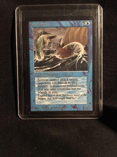 Magic the Gathering SEA SERPENT Vintage ALPHA Trading Card from Collection