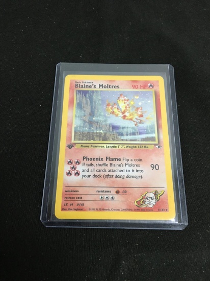 Pokemon BLAINE'S MOLTRES Gym Heroes 1st Edition Holofoil Rare Card 1/132