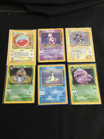 6 Card Lot of Vintage Pokemon Holofoil Rare Cards from Collection