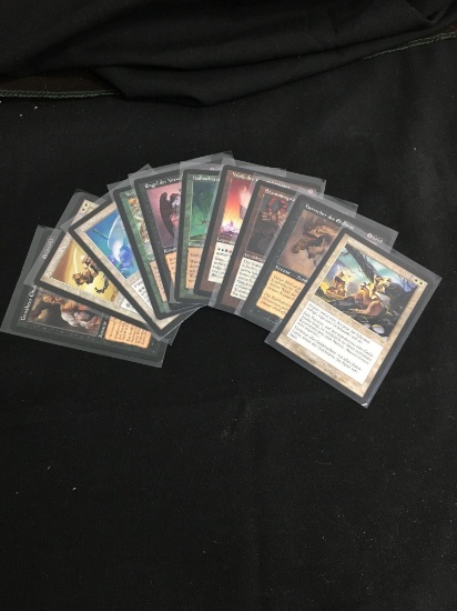 10 Count Lot of Vintage FOREIGN Magic the Gathering Gold Symbol Rare Cards - UNSEARCHED