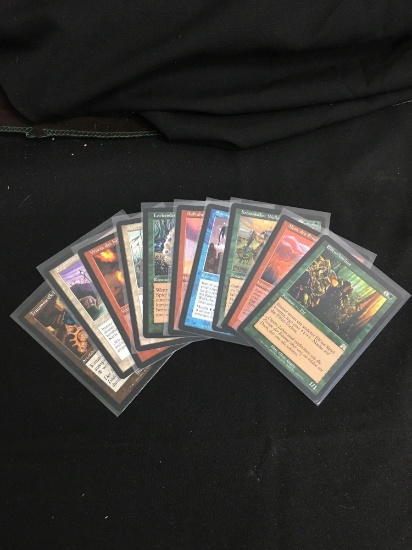 10 Count Lot of Vintage FOREIGN Magic the Gathering Gold Symbol Rare Cards - UNSEARCHED
