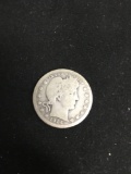 1914-D United States Barber Silver Quarter - 90% Silver Coin from Collection