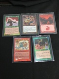 5 Count Lot of Vintage Magic the Gathering FOIL Cards with Rares from Collection - UNSEARCHED