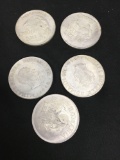 Replica? Lot of 5 Silver Tone 1946 Romania 100000 Lei Coins - Unknown Content & Authenticity