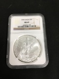 NGC Graded 1999 American Eagle 1 OZ .999 Fine Silver Bullion Coin - MS69
