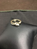 DIAMOND Lined 10K Yellow Gold STUNNING RING Size 7 - 2.8 Grams