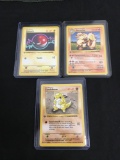 WOW Lot of Three 1ST EDITION SHADOWLESS BASE SET Pokemon Cards from Collection
