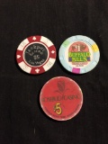 WOW Estate Find - Lot of 3 Vintage Casino Poker Chips