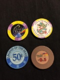 WOW Estate Find - Lot of 4 Vintage Casino Poker Chips