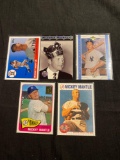 5 Card Lot of MICKEY MANTLE New York Yankees Baseball Cards