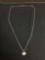 Box Link 1.25m Wide 24in Long Sterling Silver Chain w/ Heart Pendant