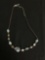 Lia Sophia Designer 16in Long Hand-Beaded Necklace w/ Polished Blue Topaz & Citrine Beads