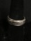 NF Designer 6.5mm Wide Classic Groove Edge Sterling Silver Band