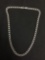 Curb Link 4mm Wide 16in Long Italian Made High Polished Sterling Silver Chain