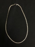 Triple Braided Serpentine Link 2.5mm Wide 16in Long Italian Made Sterling Silver Chain