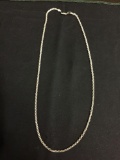 Rope Link 3mm Wide 24in Long High Polished Italian Made Sterling Silver Chain