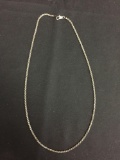 Rope Link 2.25mm Wide 20in Long Italian Made Sterling Silver Chain