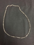 Figaro Link 3.25mm Wide 18in Long Italian Made Sterling Silver Chain
