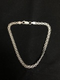 Mesh Link 3.75mm Wide 8in Long Italian Made High Polished Sterling Silver Bracelet