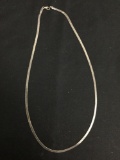 Herringbone Link 2.5mm Wide 20in Long Italian Made Sterling Silver Chain