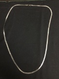 Herringbone Link 3.5mm Wide 30in Long High Polished Italian Made Sterling Silver Necklace