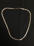 Herringbone Link 3.75mm Wide 20in Long High Polished Italian Made Sterling Silver Chain