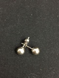 Round 6mm Bead Ball Pair of Sterling Silver Stud Earrings