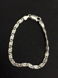 Byzantine Style Link 4.5mm Wide 7in Long Sterling Silver Italian Made Bracelet